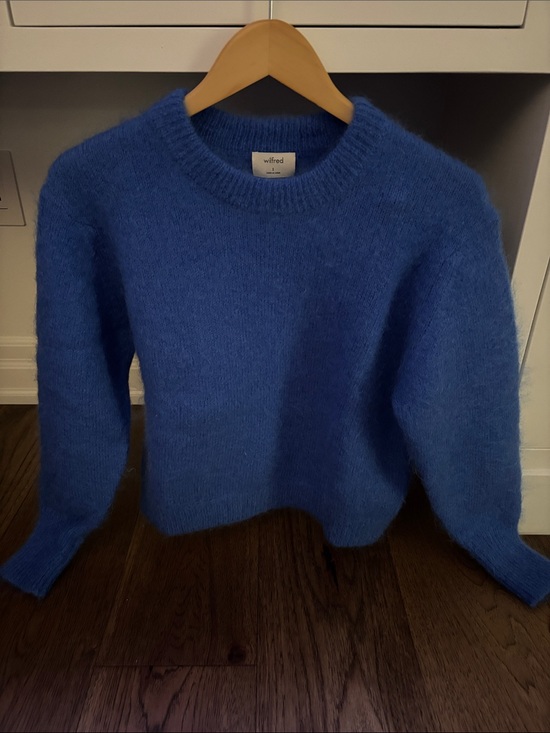 & Other Stories Sweaters - & Other Stories Electric Blue Fuzzy Crewneck Sweater